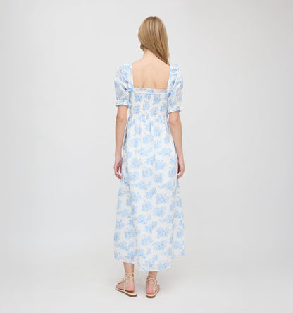 Roller Rabbit x Hill House Scarlett Midi Nap Dress - Blue Sherwood Forest Monkey