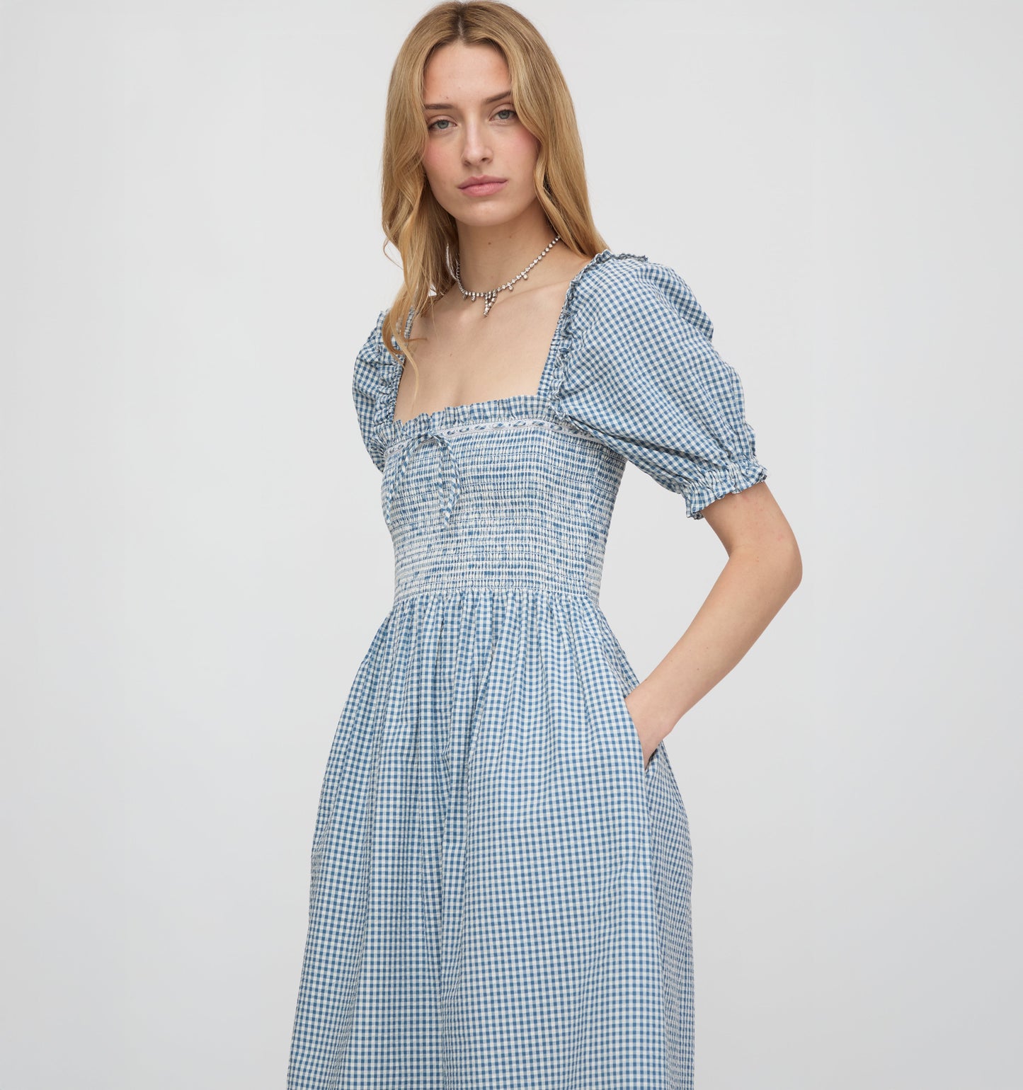 The Scarlett Nap Dress - Lagoon Gingham