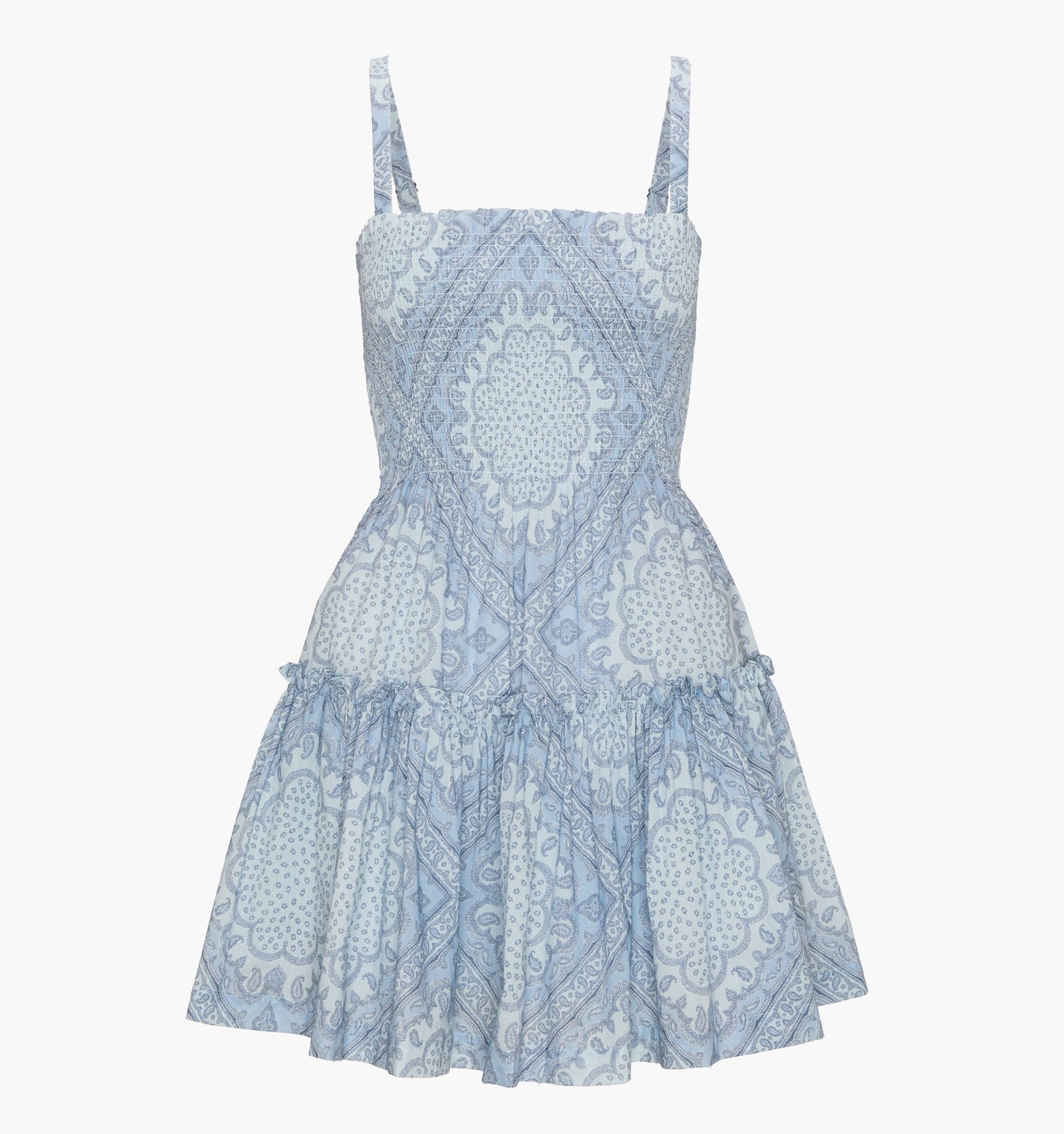 The Seraphina Mini Nap Dress - Dusty Blue Paisley Scarf