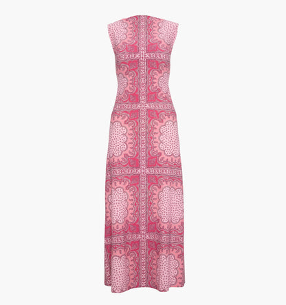 The Sloane Dress - Berry Paisley Scarf