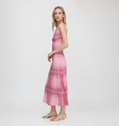 The Sloane Dress - Berry Paisley Scarf