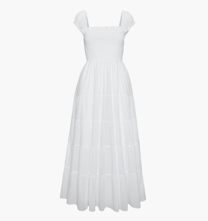 The Stella Nap Dress - White Shadow Stripe