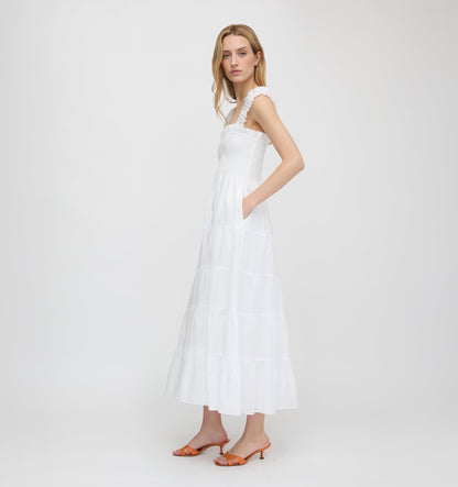 The Stella Nap Dress - White Shadow Stripe