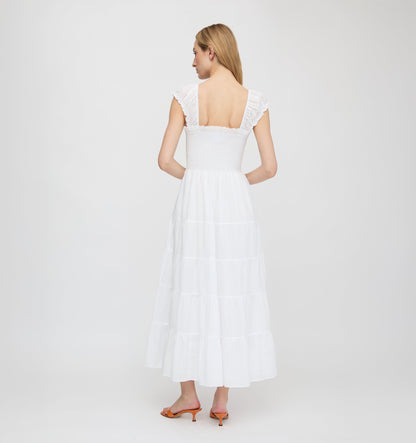 The Stella Nap Dress - White Shadow Stripe