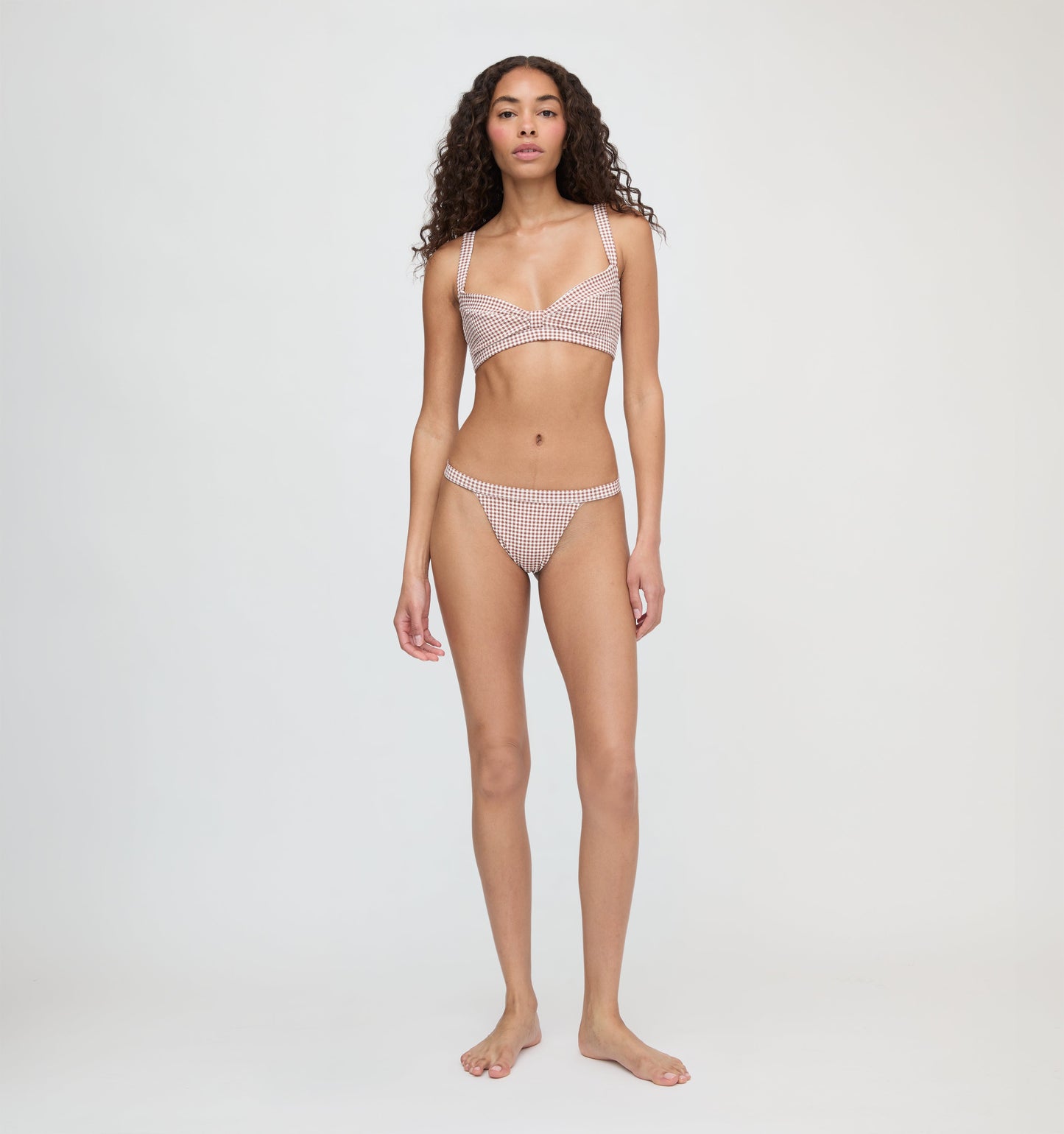 The Tao Bikini Set - Cognac Gingham