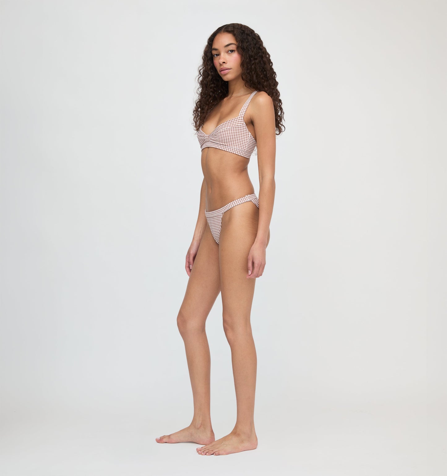 The Tao Bikini Set - Cognac Gingham