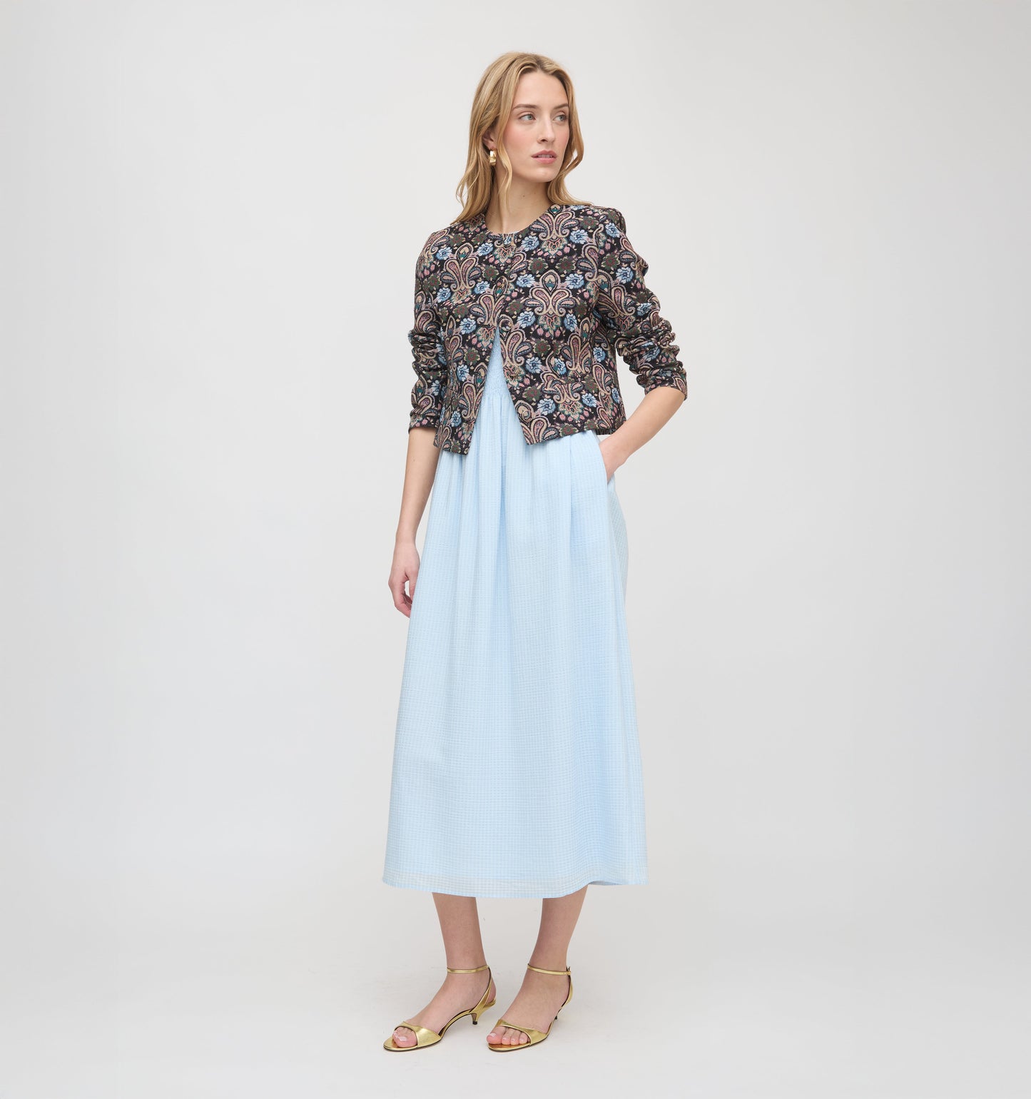 The Virginia Jacket - Black Tapestry Fleur Brocade