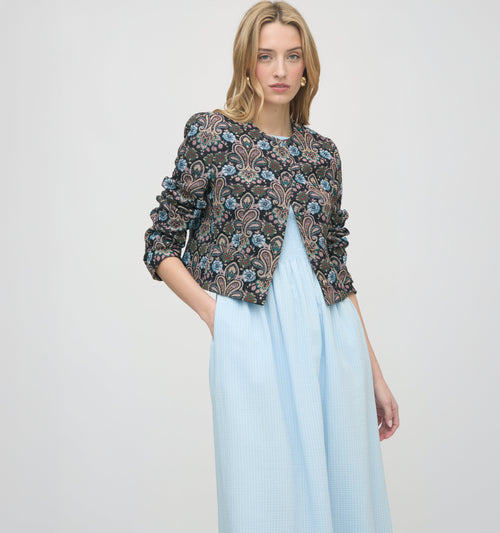 The Virginia Jacket - Black Tapestry Fleur Brocade