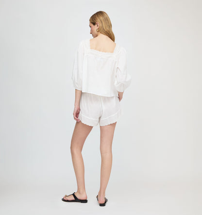 The Bennie Short - White Crisp Voile