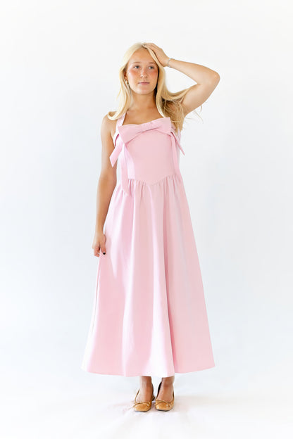 Deyna Bow Accent Halter Dress