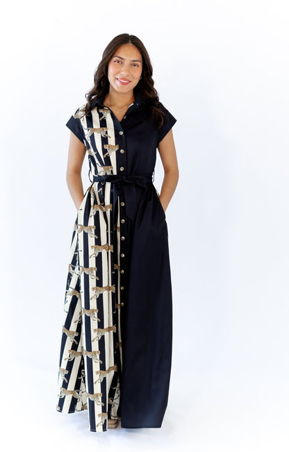 Mecca Striped Cheetah Maxi Dress