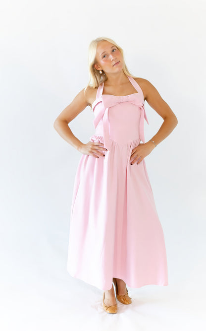 Deyna Bow Accent Halter Dress