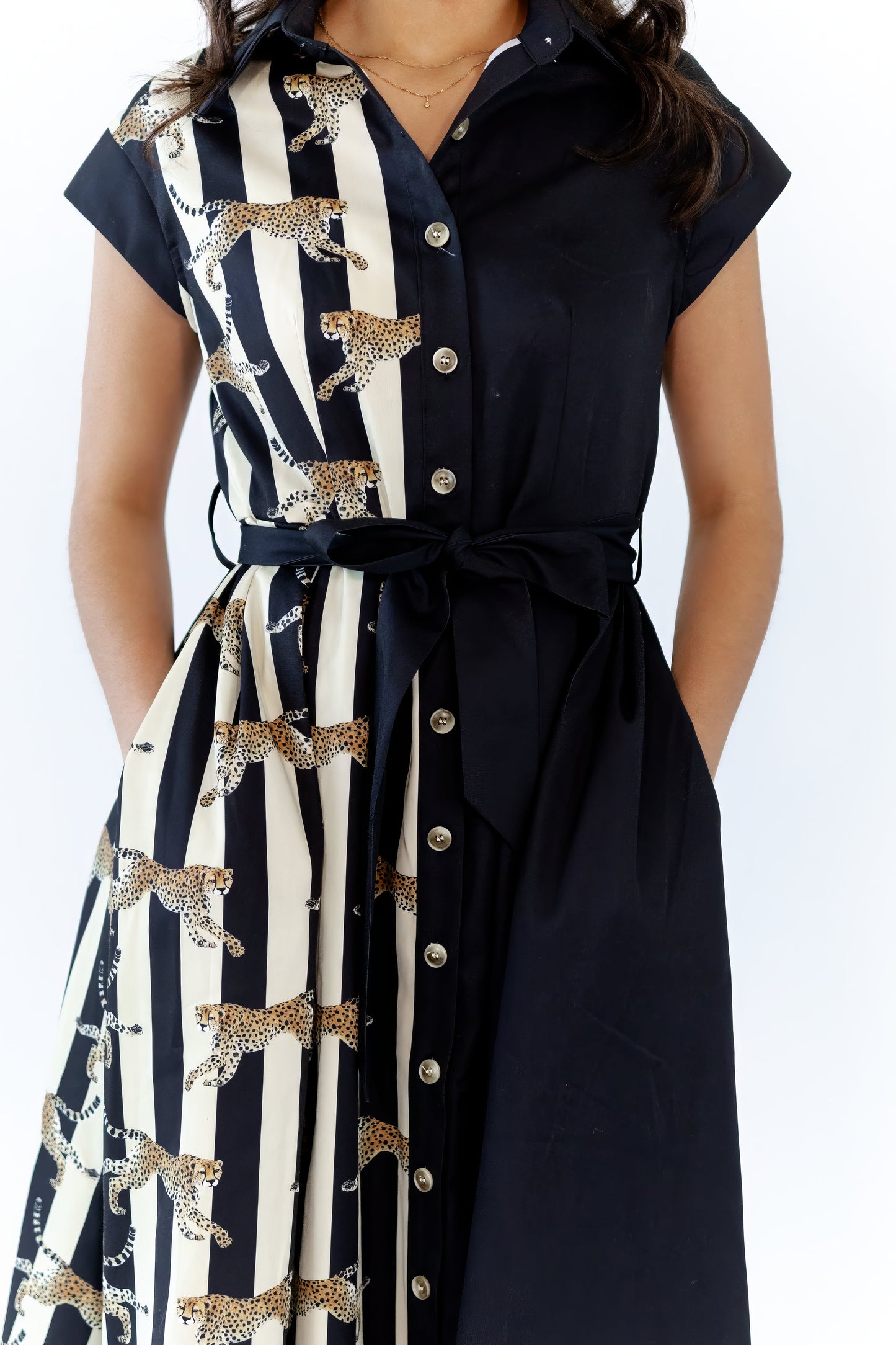 Mecca Striped Cheetah Maxi Dress