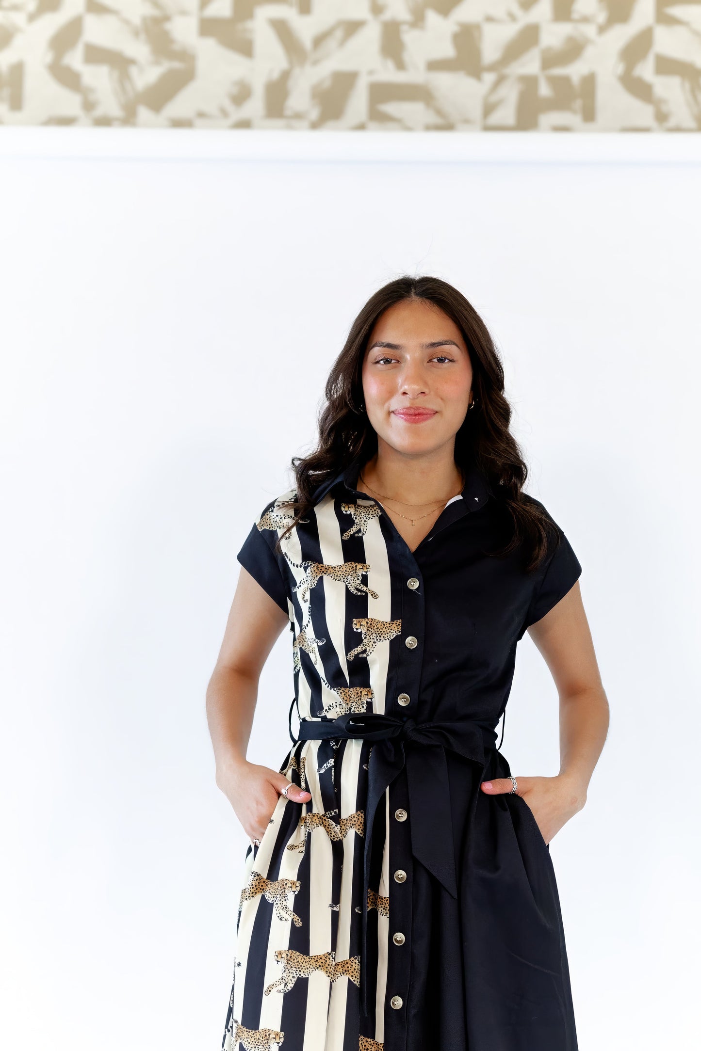 Mecca Striped Cheetah Maxi Dress