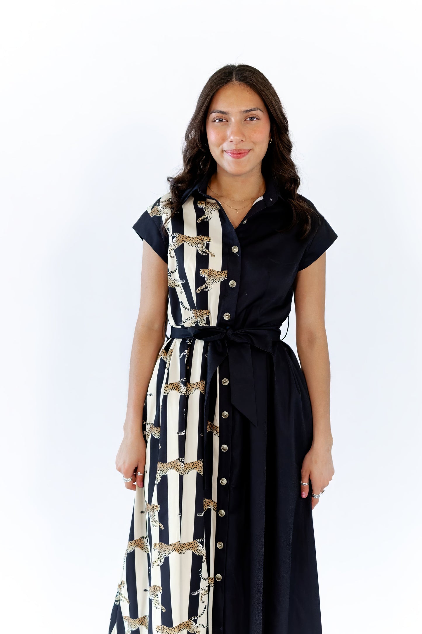 Mecca Striped Cheetah Maxi Dress