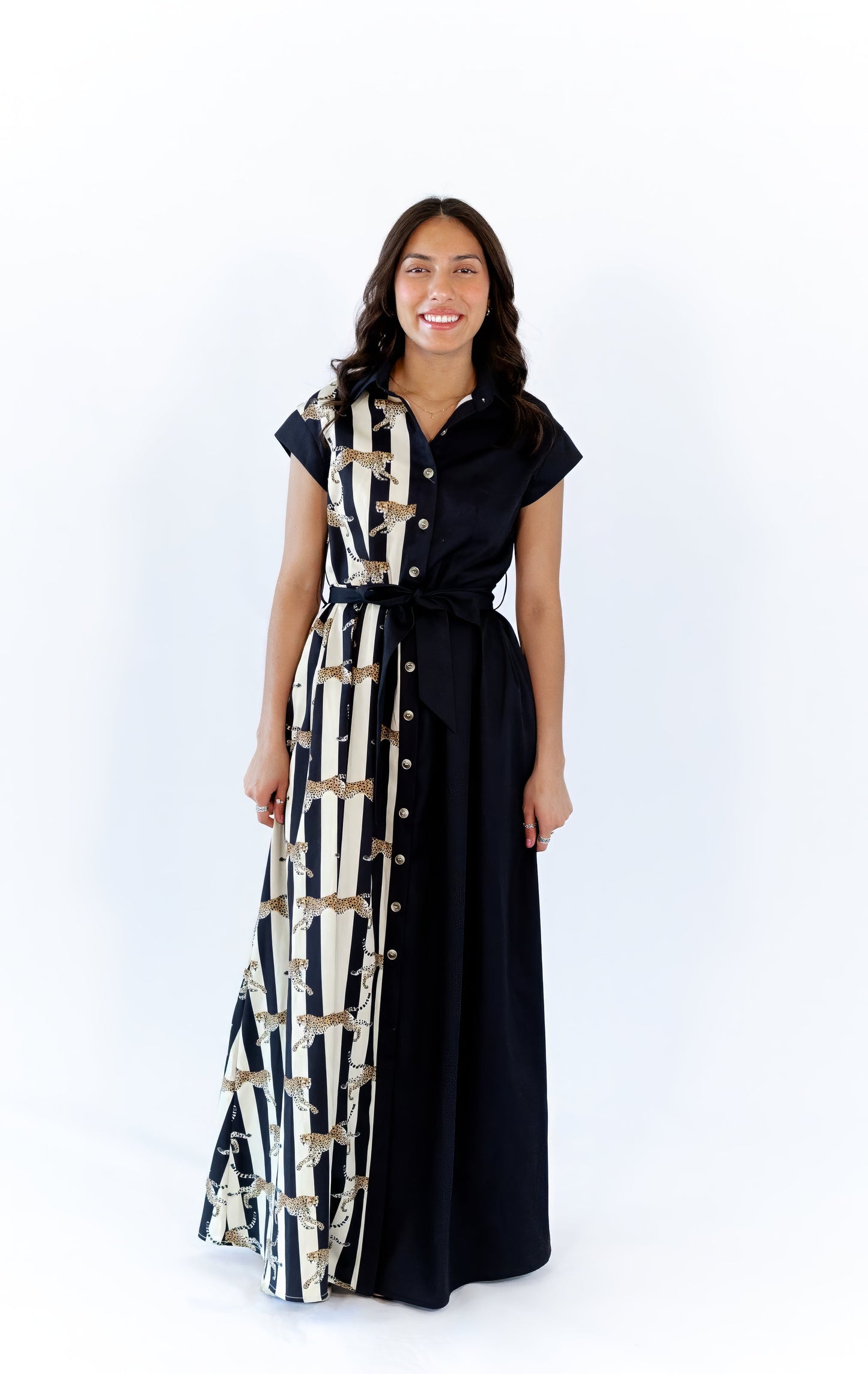 Mecca Striped Cheetah Maxi Dress