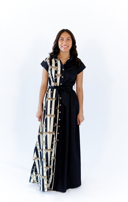 Mecca Striped Cheetah Maxi Dress