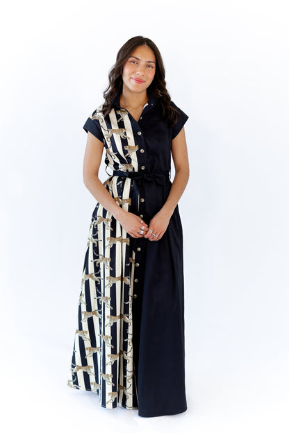 Mecca Striped Cheetah Maxi Dress