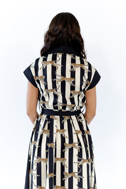 Mecca Striped Cheetah Maxi Dress