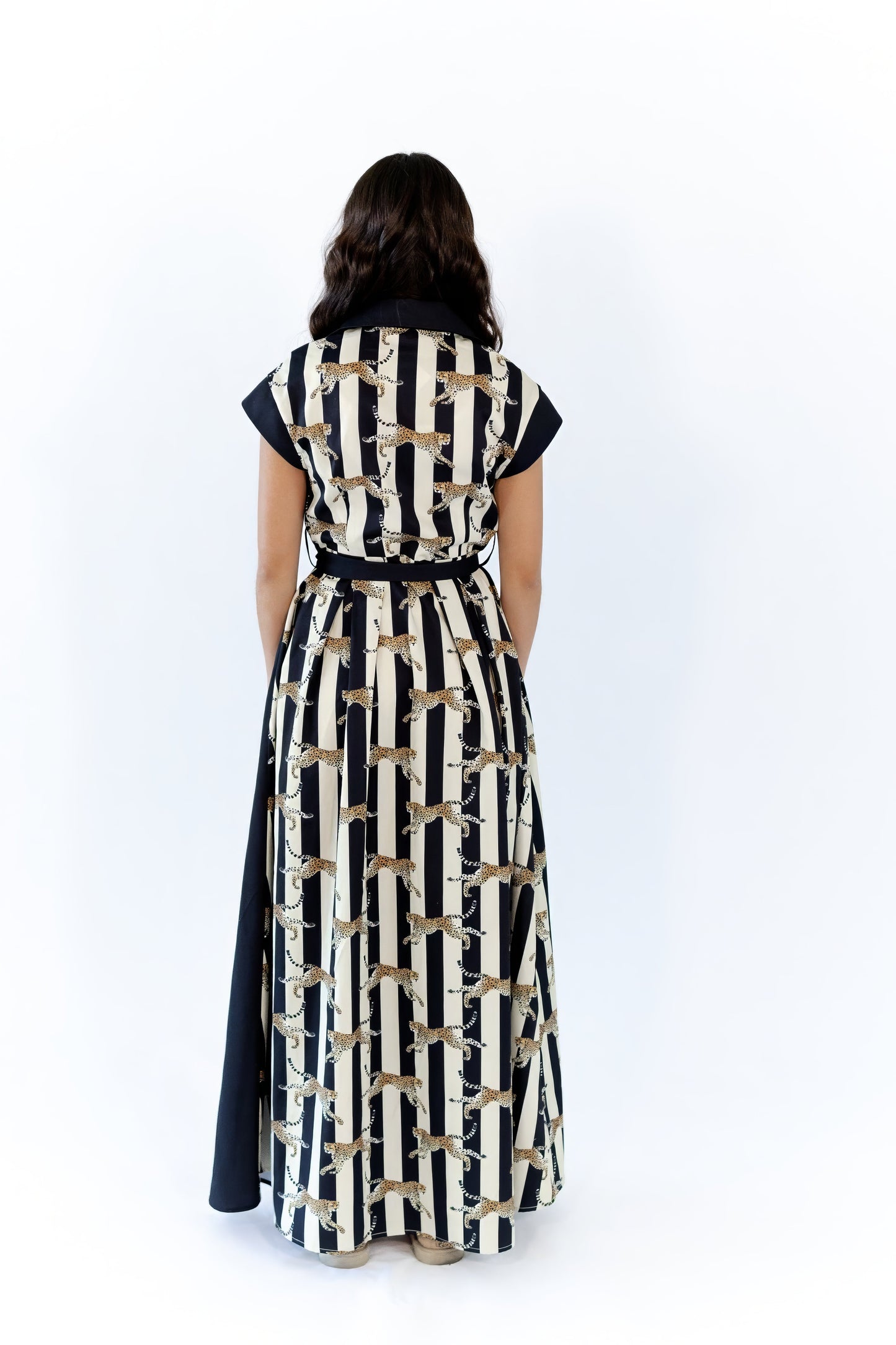 Mecca Striped Cheetah Maxi Dress
