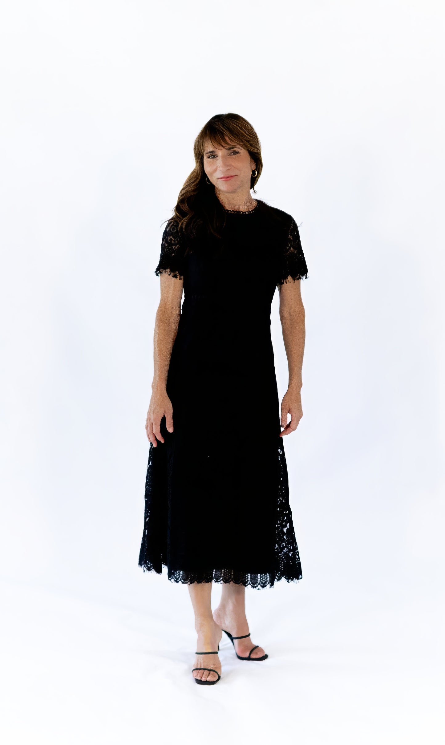 Joy Scalloped Lace Dress · Black