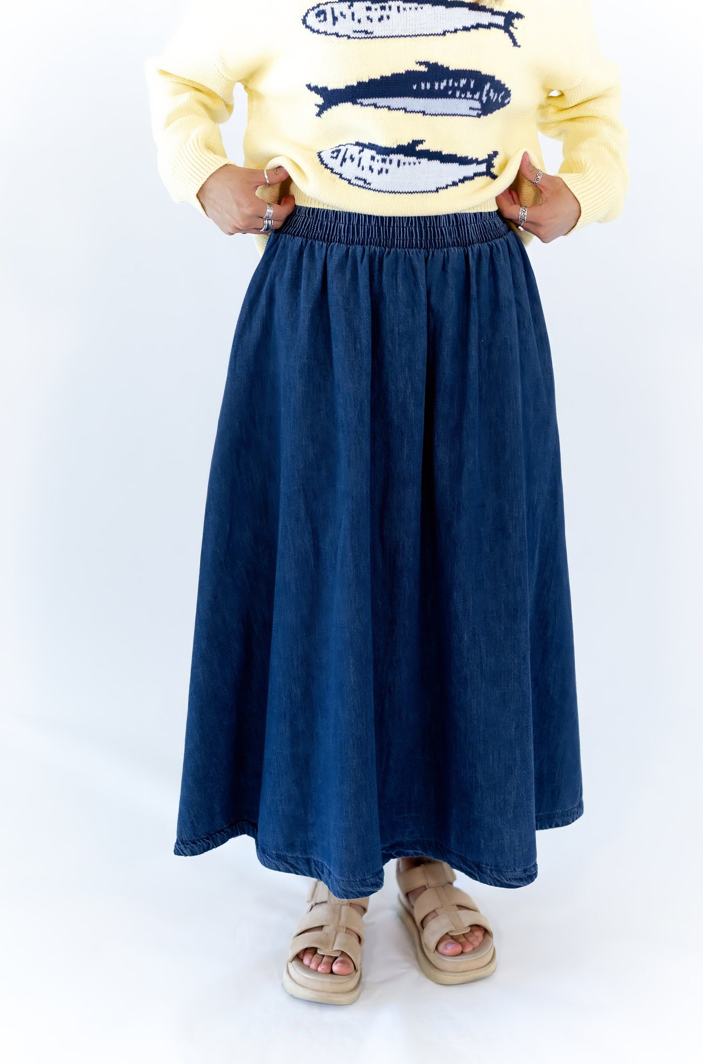 Verona Denim Midi Skirt