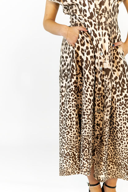 Anniken Leopard Print Midi Dress