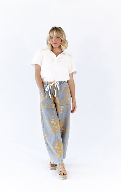 Sosi Floral Denim Pants