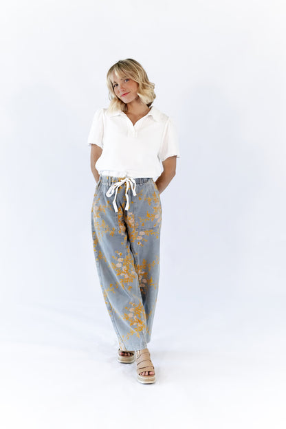 Sosi Floral Denim Pants