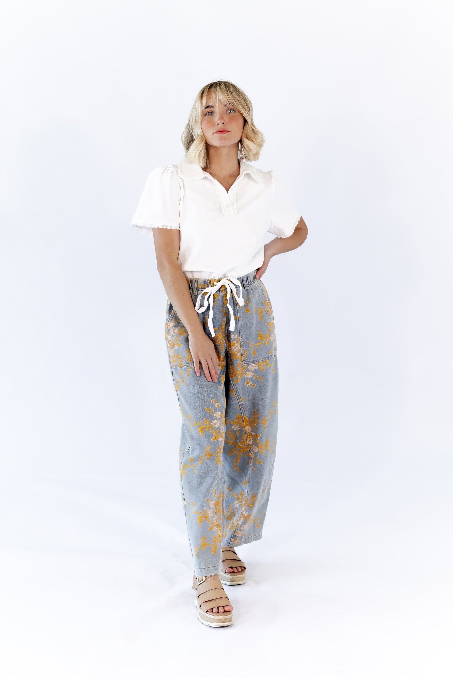 Sosi Floral Denim Pants