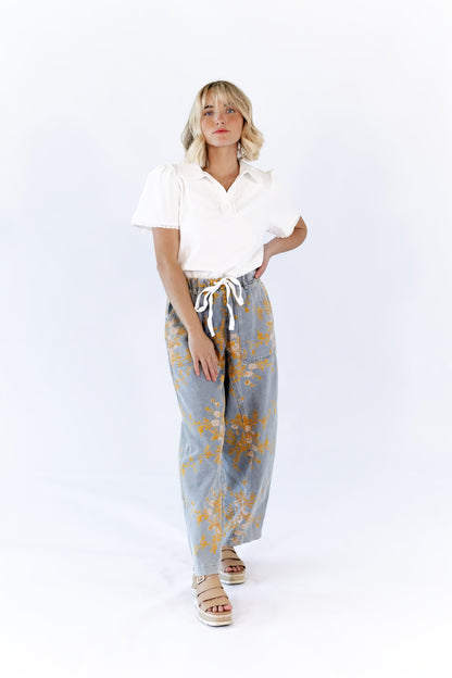 Sosi Floral Denim Pants
