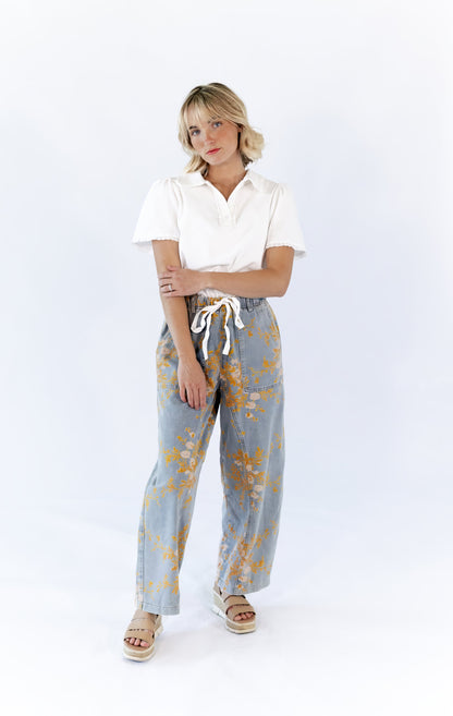Sosi Floral Denim Pants