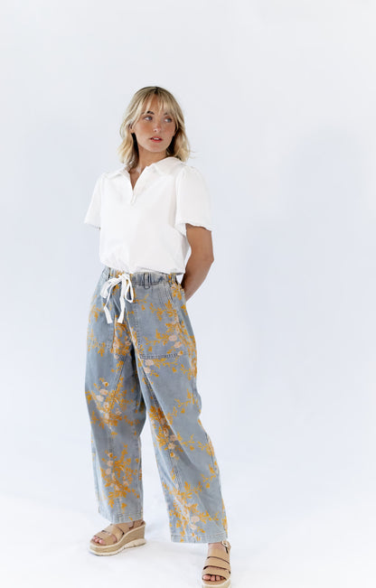 Sosi Floral Denim Pants