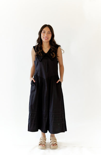 Edith Drop Waist Midi · Black