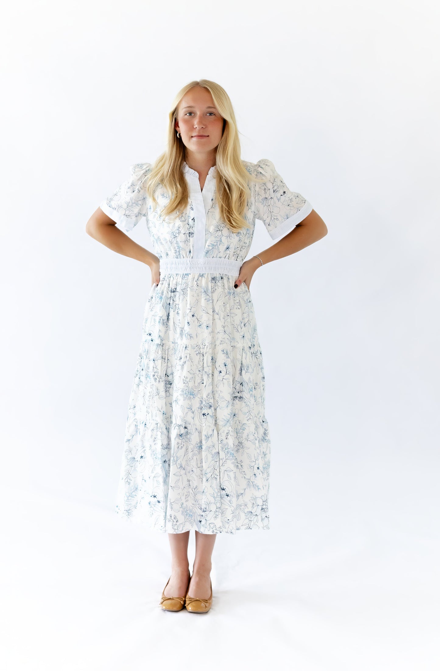 Jojo Split Neck Midi Dress