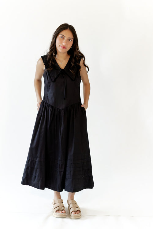 Edith Drop Waist Midi · Black