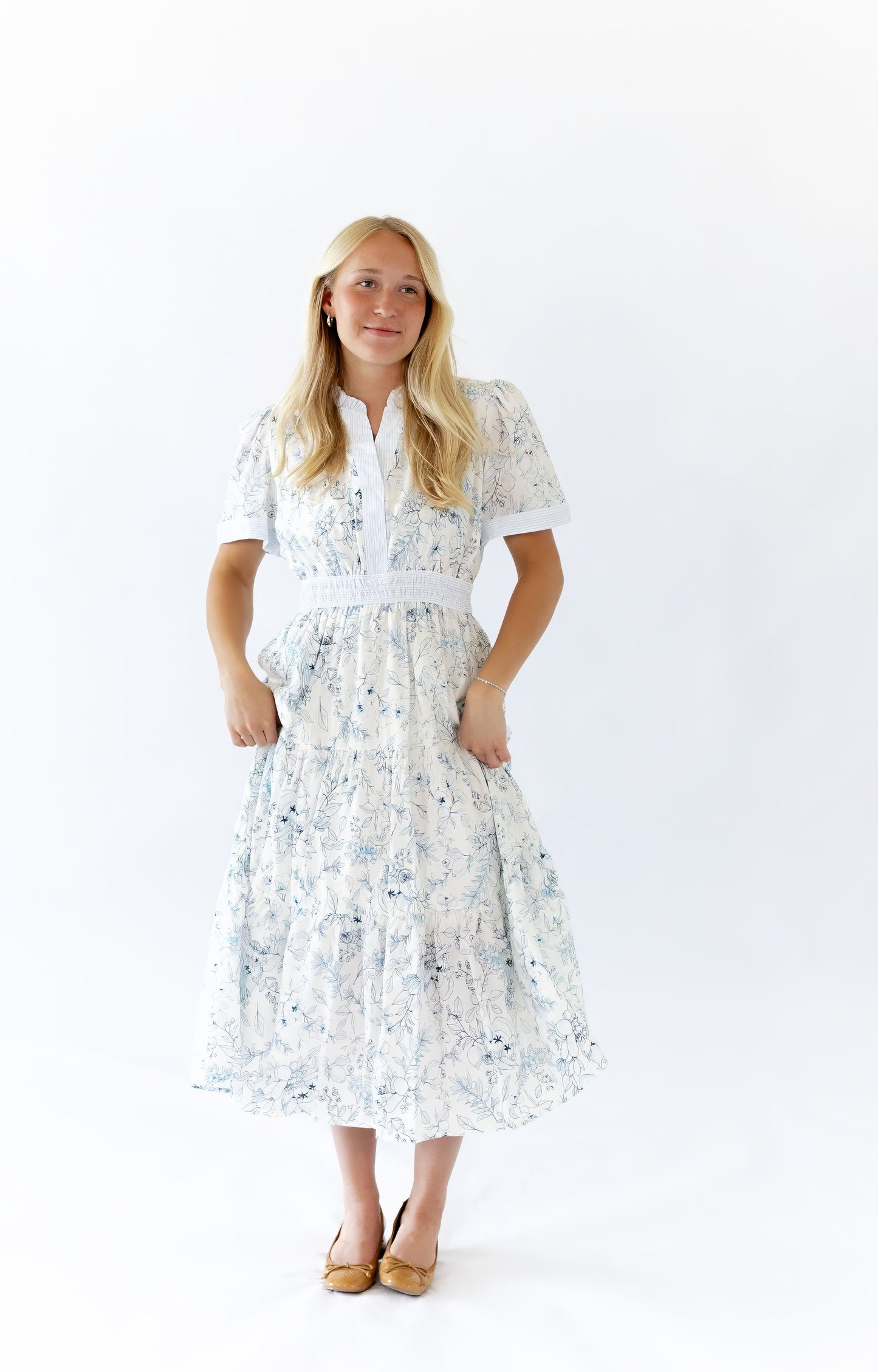 Jojo Split Neck Midi Dress