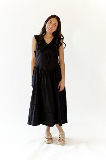 Edith Drop Waist Midi · Black