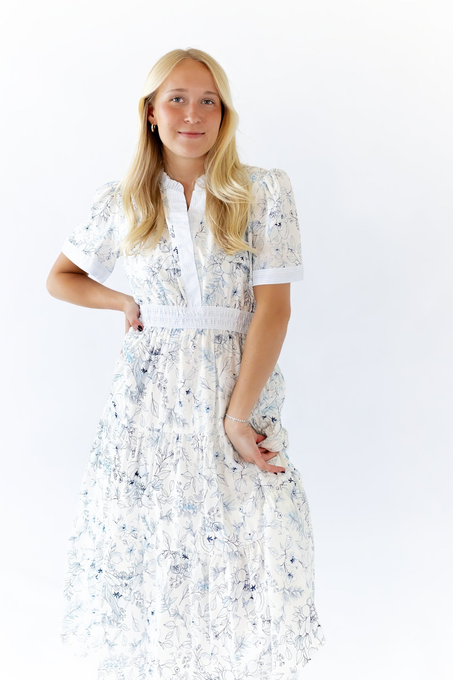 Jojo Split Neck Midi Dress