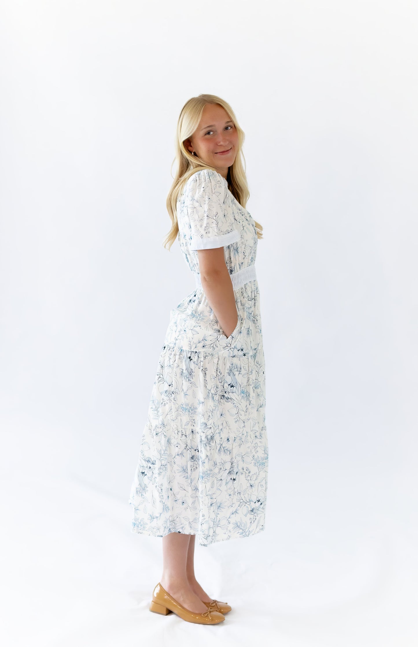 Jojo Split Neck Midi Dress