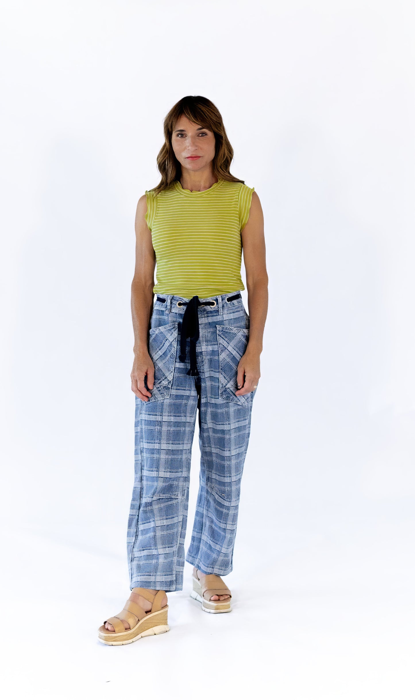 Murle Striped Tank · Lime