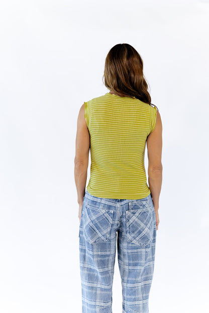 Murle Striped Tank · Lime