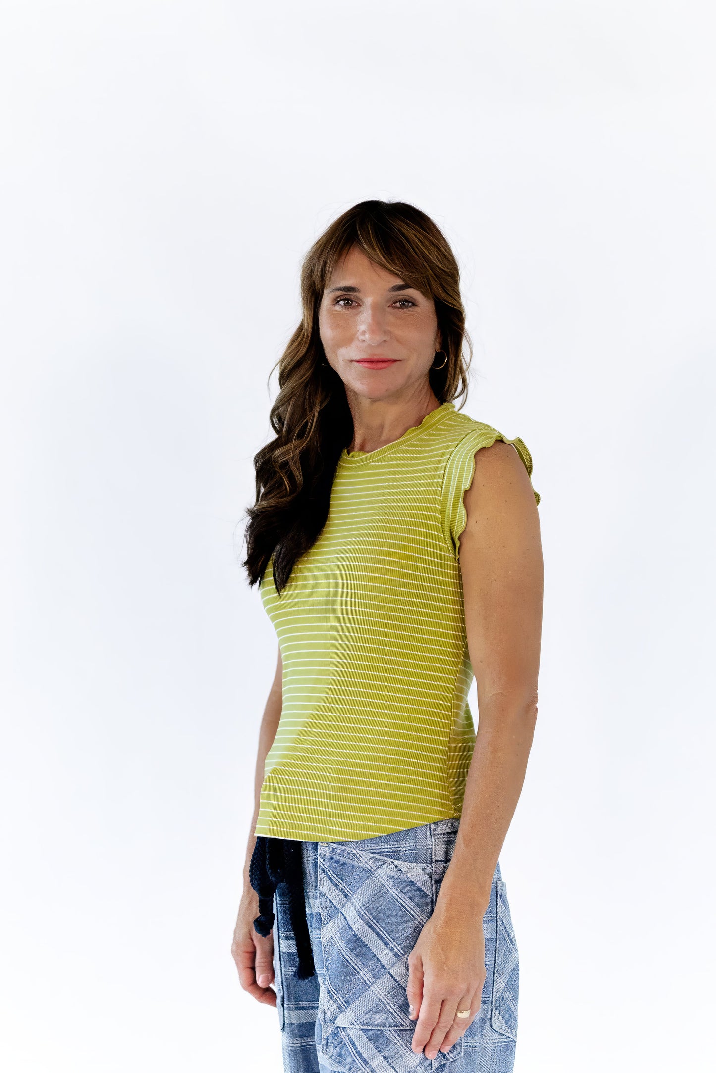 Murle Striped Tank · Lime