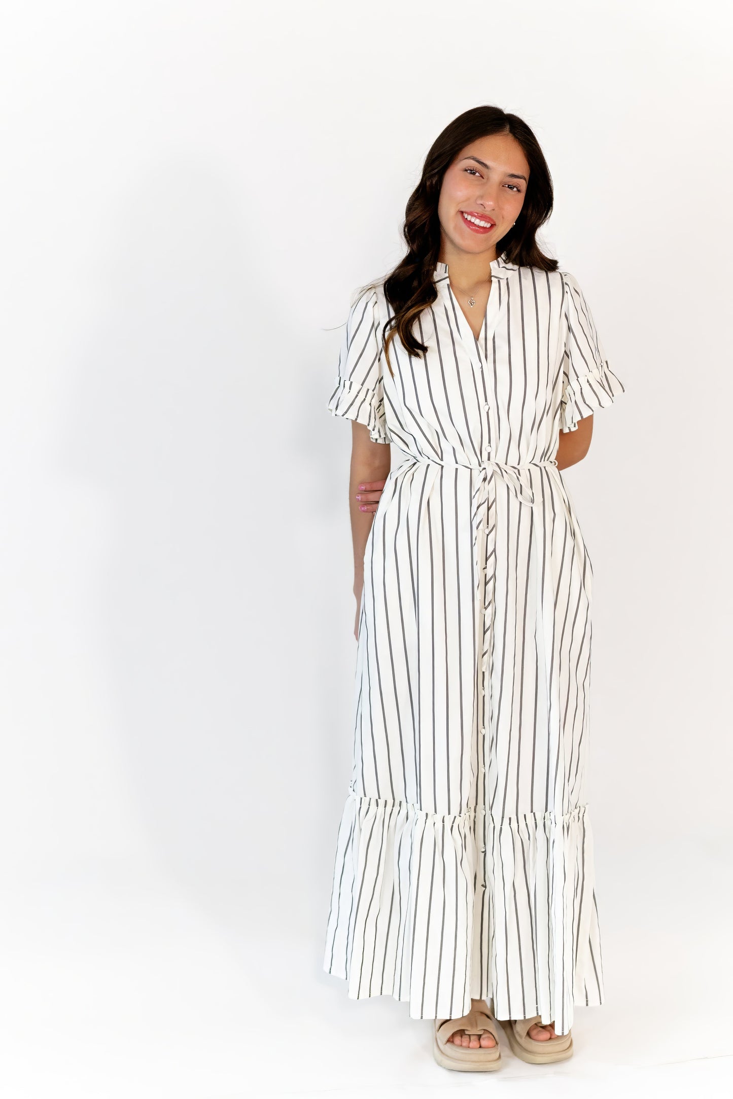 Emelia Striped Shirt Dress
