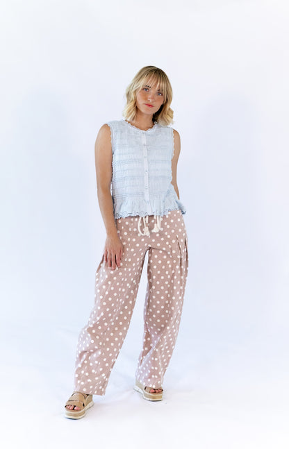 Gemma Shirred Button Down Tank
