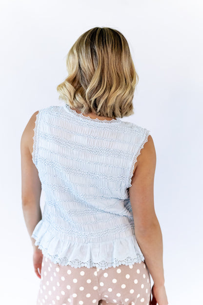 Gemma Shirred Button Down Tank