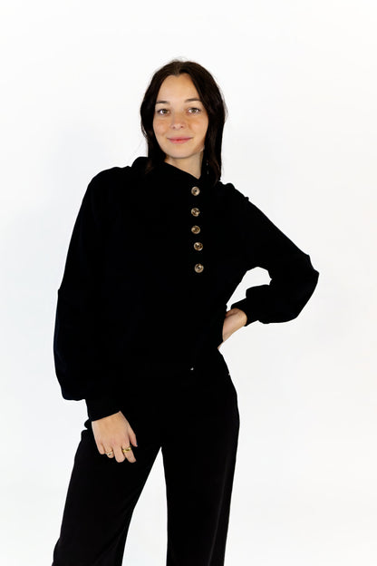 Portia Asymmetrical Button Down Hoodie