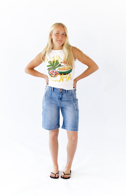 Andi Slouchy Seam Denim Shorts