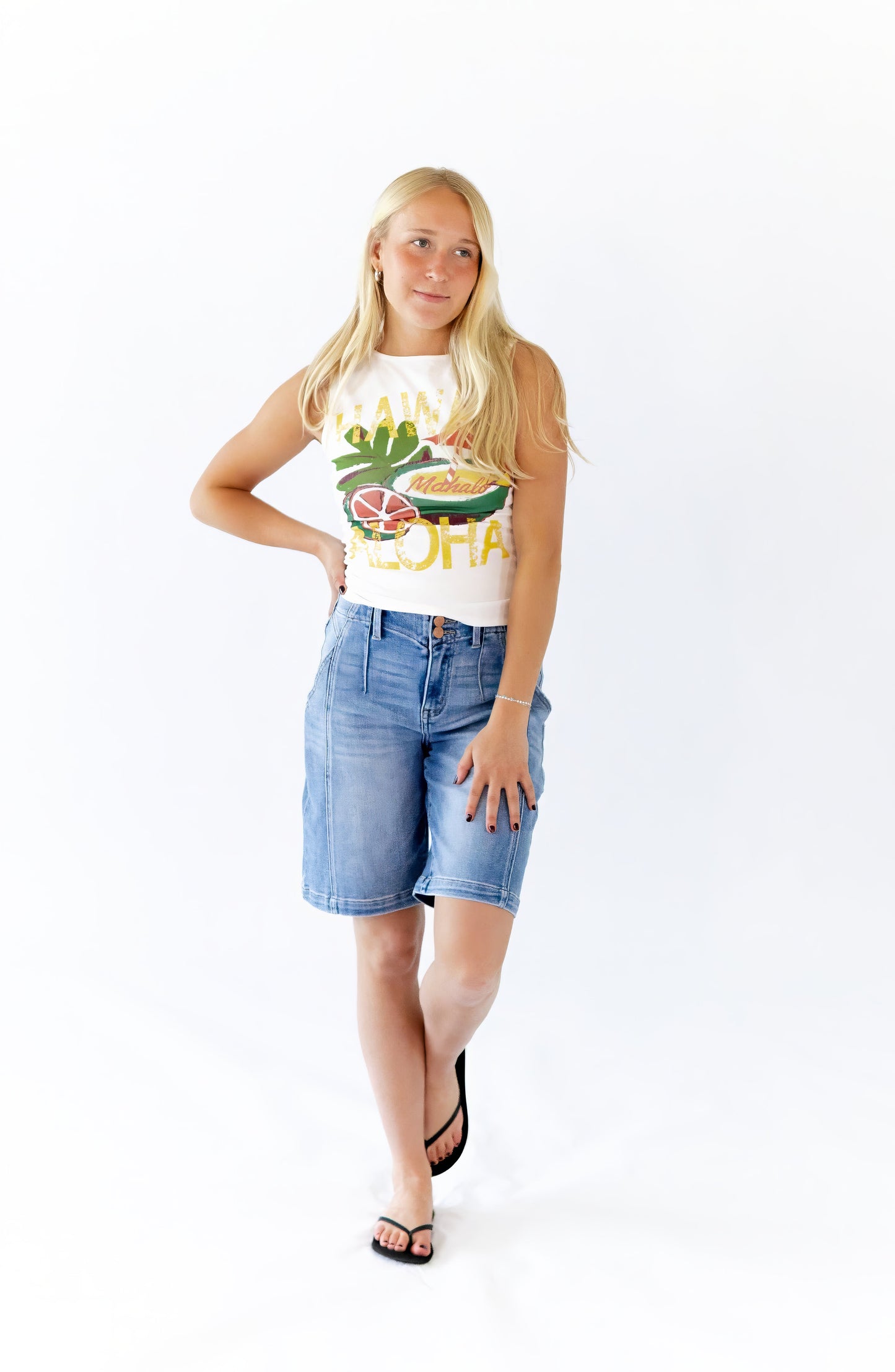 Andi Slouchy Seam Denim Shorts