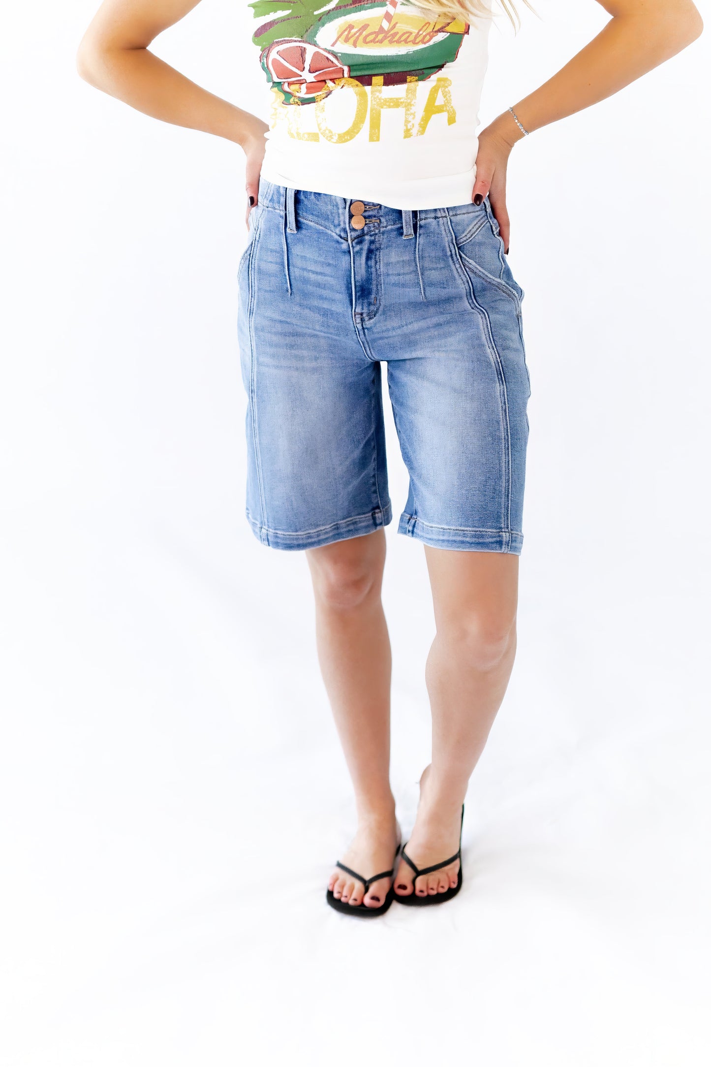 Andi Slouchy Seam Denim Shorts